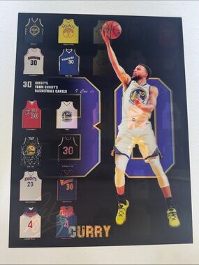Stephen Curry Lenticular Collage Wall Art - 15x12 Golden State Warriors Team USA